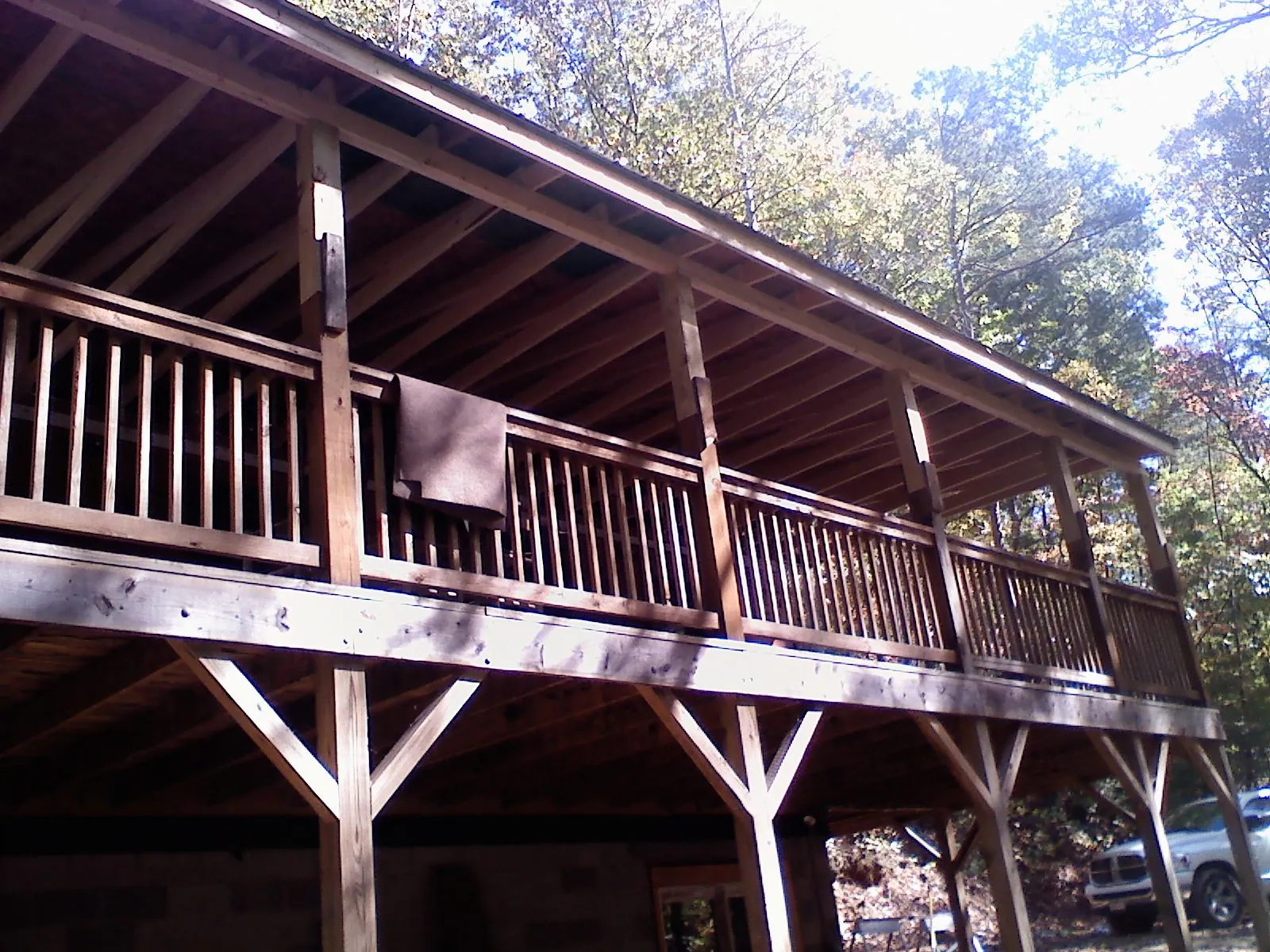 Timber framing under a new elevated porch and deck — Roof Leak Repair in Dade City by Roofing Brothers